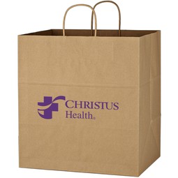 Large Kraft Paper Custom Shopping Bag - 14"w x 15"h
