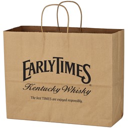 Kraft Paper Reusable Custom Shopping Bag - 16"w x 12.5"h