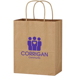 Reusable Brown Kraft Paper Custom Shopping Bag - 13"w x 17"h