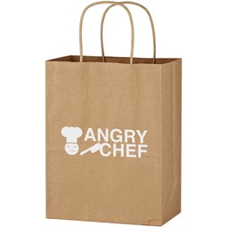 Promotional Brown Kraft Paper Shopping Bag - 8"w x 10.25"h