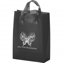 Translucent Frosted Promo Shopping Bag - 10"w x 13"h x 5"d - Foil Imprint