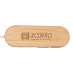 Dual Input Bamboo Custom USB Hub
