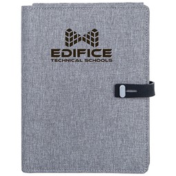 Binghampton RPET Custom Padfolio w/ Wireless Charger - 7"w x 9"h