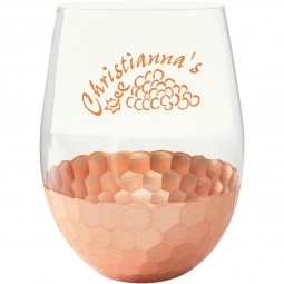 Metallic Stemless Custom Wine Glass - 18 oz.