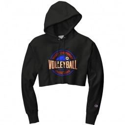 Champion® Reverse Weave Cropped Custom Hooded Sweatshirt - Women's