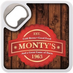 Full Color Square Custom Bottle Opener Coaster