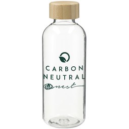 Sona RPET Reusable Logo Bottle w/ Bamboo Lid - 22 oz.