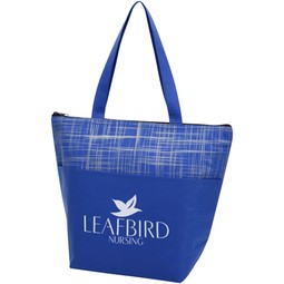 Cross Hatch Non-Woven Insulated Logo Cooler Bag - 14.625"w x 11.625"h