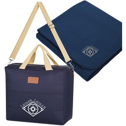 Custom Cooler Bag with Fleece Blanket Combo