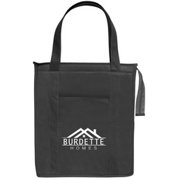 Non-Woven Insulated Branded Shopper Tote - 13"w x 15"h x 9"d