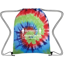 All Over Tie Dye Custom Drawstring Bag - 13"w x 17"h