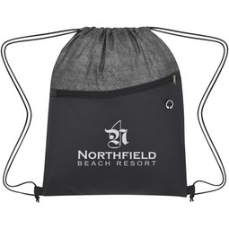 Geometric Custom Logo Drawstring Bag - 13"w x 17"h