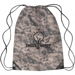 Camouflage Custom Drawstring Bag - 14"w x 18"h