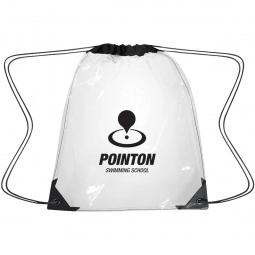 Clear PVC Printed Drawstring Backpacks - 14"w x 17"h