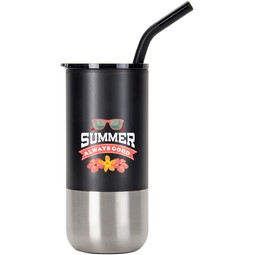 Full Color Insulated Custom Tumbler w/ Straw - 16 oz.