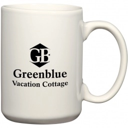 White Ceramic Custom Coffee Mugs - 15 oz.