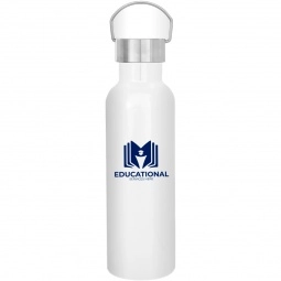 Stainless Steel Custom Water Bottle w/ Carry Handle - 28 oz.