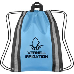 Reflective Custom Drawstring Backpack - 13.5"w x 16"h