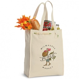 Recycled Cotton Custom Market Bag - 11"w x 15.5"h x 6"d