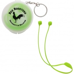 Silicone Custom Earbud & Sunglass Lanyard w/ Key Tag