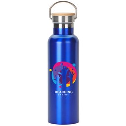 Full Color Promotional Water Bottle w/ Bamboo Lid - 20 oz.