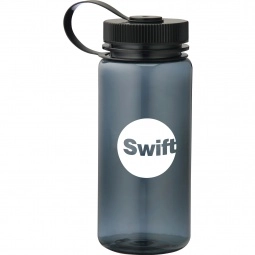 Wide Mouth Custom Sports Bottle w/ Tethered Lid - 21 oz.