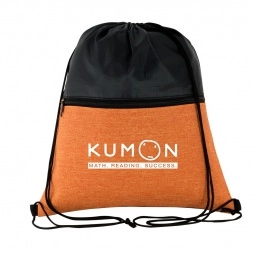 Two-Tone Heather Custom Drawstring Bag - 13.75"w x 16.75"h