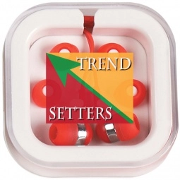 Full Color Promotional Earbuds in Travel Case