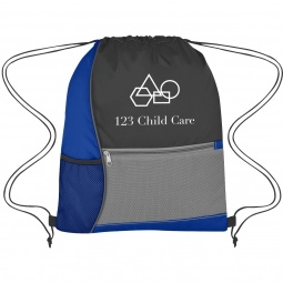 Color Block Custom Drawstring Backpack - 14"w x 17"h