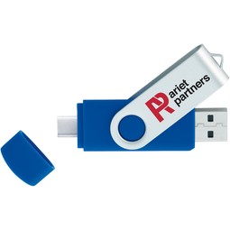 2-Tone USB 2.0 Customized Flash Drives w/Type C - 16GB