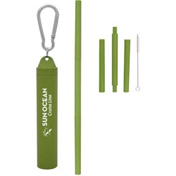 Buildable Reusable Custom Straw w/ Carabiner Case